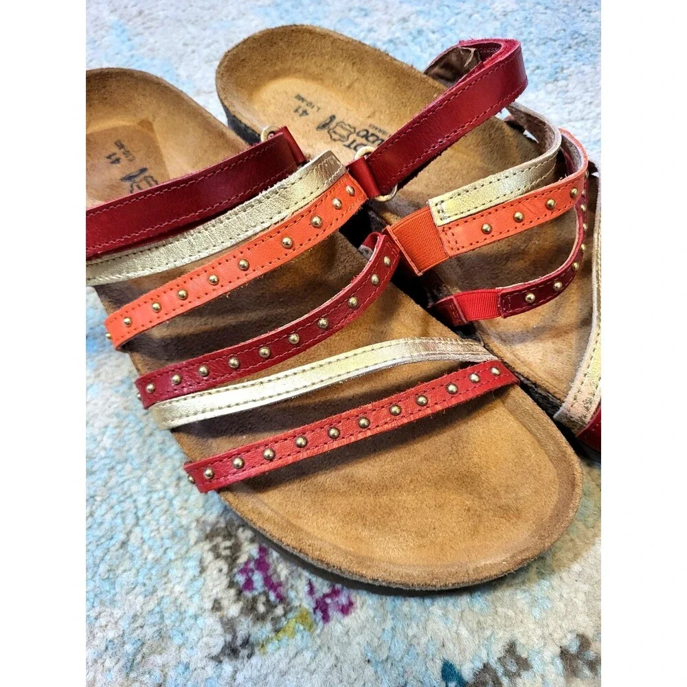 Naot Prescott Leather Studded Southwestern Strappy Sandals US 10